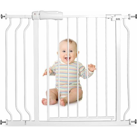 Barriere Ajustable Pour Porte Barriere De Securite Pour Bebe 74 A 87cm Blanc Largeur 74 87 Cm