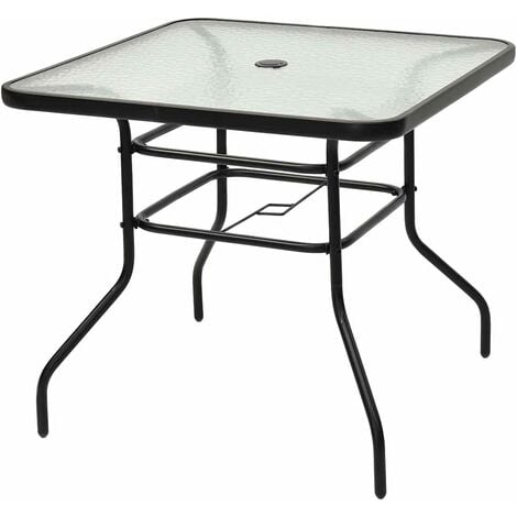 Table de Bistrot Verre/Métal 60x60cm anthracite rectangulaire table de balcon Table de jardin 