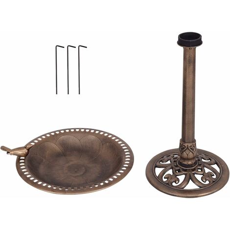 GOPLUS Mangeoire a Oiseaux sur Pied pour Attire Plus d'oiseaux Bain d'oiseaux avec Une Plateau de Diametre 50cm, Hauteur 76CM, Design Antique (Bronze)