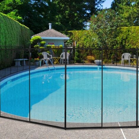 GOPLUS Barriere de Piscine Pliable, Cloture de Protection en Tissu Textilene, Securite pour Enfants ou Animaux Domestiques, Piscines en Differentes Formes Applicables, 360 x 120 CM