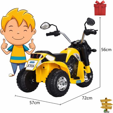 GOPLUS Moto Électrique Enfant - Batterie 12V - 2 Roues Auxiliaires