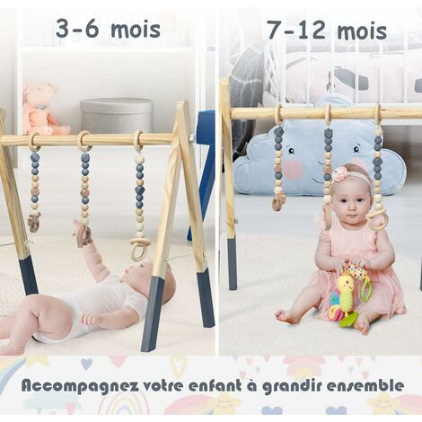 Portique d'éveil évolutif en bois pour bébé