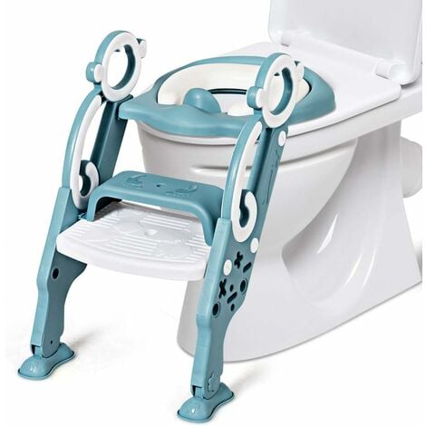 Toilette Pot WC, Enfant Siège de Toilette D'apprentissage de la Propreté,  Pliable Reducteur de Toilette avec Poignées Patins Anti-Dérapants, Chaise  De