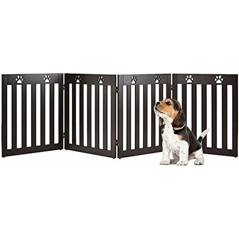 Pawhut - Barrière de sécurité parc enclos chien modulable pliable porte  intégrée 300L max. x 76H cm métal PP noir - Clôture pour chien - Rue du  Commerce