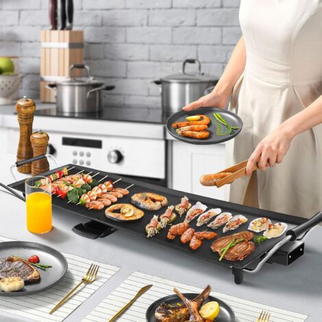 Plancha électrique Continental Edison GPL872 – XXL, Anti-adhésive, Thermostat – Jusqu'à 10 Pers.