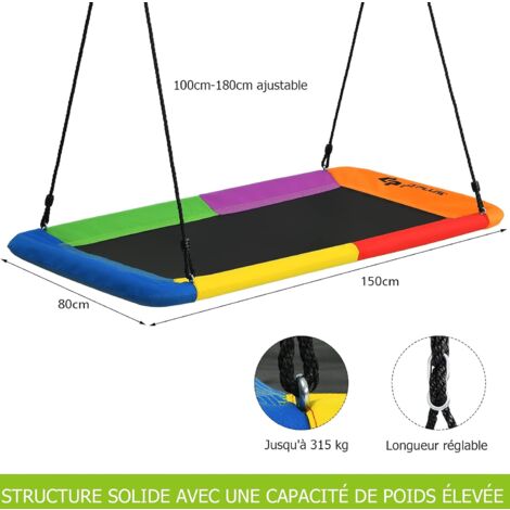 GOPLUS Balançoire à Bascule Tape-cul Pour Enfants Pivotante à 360° Avec