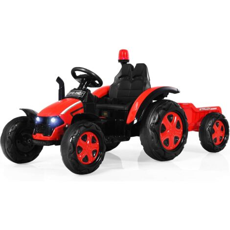Goplus – Voiture électrique pour enfants 12V avec remorque – Télécommande 2,4G – Lumières et musique – Charge max 30 kg – Pour 3 à 8 ans