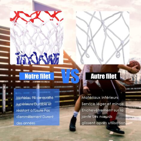 Anneau de basketball mural avec filet et fixations - panier, cerceau