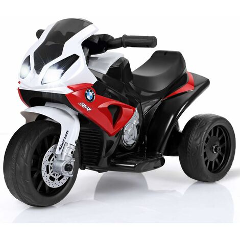 GOPLUS 6V Moto Electrique pour Enfants,Moto Police Enfants avec 3 Roues Equitation,Effets musicaux et Lumineux,Moto Vehicule, Jouet Ideal pour Les Enfants 66x37x44CM (Rouge) (1/5)