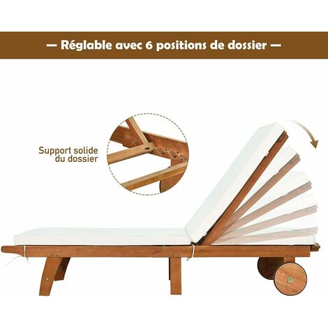 Chaise Longue De Jardin Pliante – 5 Positions Réglables, Supporte 150 Kg, Avec Trou Visage Et Appui-tête (Bleu)