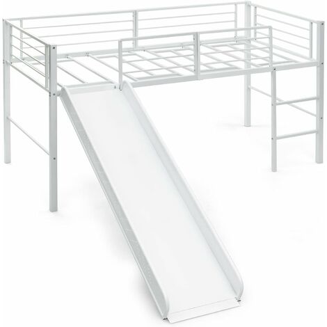 Goplus – Lit superposé enfant avec échelle et toboggan amovible – Charge max 150 kg – Dimensions 190x90x78 cm – Espace de rangement sous lit