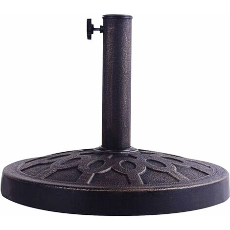 GOPLUS Pied de Parasol,Base de Parasol Demi-Cercle,Resine de Base de Support de Porte-Parapluie de Jardin,en Resine avec Finition Noire, Resistant aux Intemperies Trous 38/48CM (Petit Cercle(D45CM) (1/5)