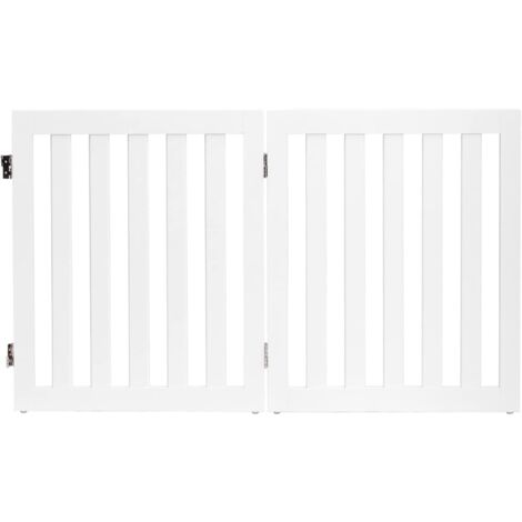 Goplus – Barrière de sécurité pliable en MDF 60 cm – Grille de protection pour chiens et chats – Coins arrondis – Design pliable et antidérapant