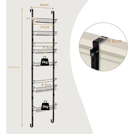 WALMANN Système de rail de rangement suspendu pour garage, robuste de 40,6 cm, poubelles de plafond réglable (pour 5 bacs, bacs non inclus