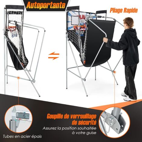 GOPLUS Jeu de Basketball Arcade Pliable-207 x 108 x 205CM-Panier Basket ...
