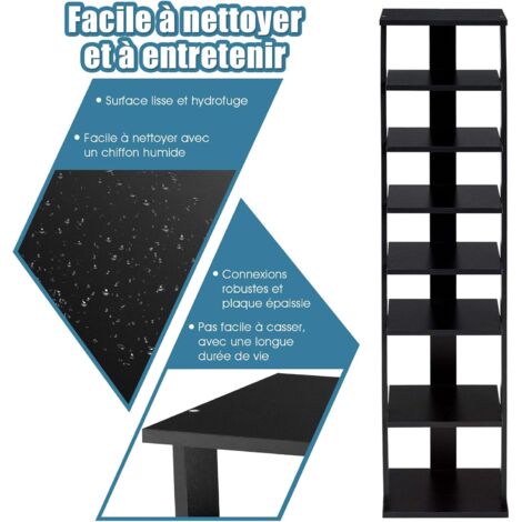 Lot De 10 Range-Chaussures Réglables Empilables – Organisateur Chaussures Gain De Place Noir