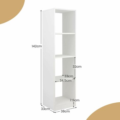 GOPLUS Bibliothèque 9 Cases, Étagère de Rangement 9 Compartiments 5 Portes  Meuble de Rangement Anti-Basculement Design et Moderne pour Bureau, Salon,  Chambre d'Etude, 90 x 29 x 90 CM, Blanc : : Cuisine et Maison