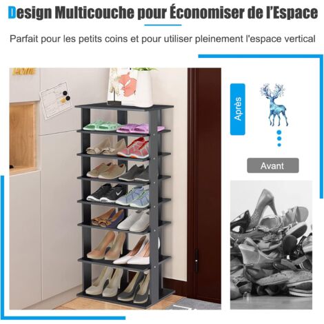 Rangement Chaussures 12 Cubes GOPLUS – Pour 48 Paires, Avec Portes, étagères Amovibles