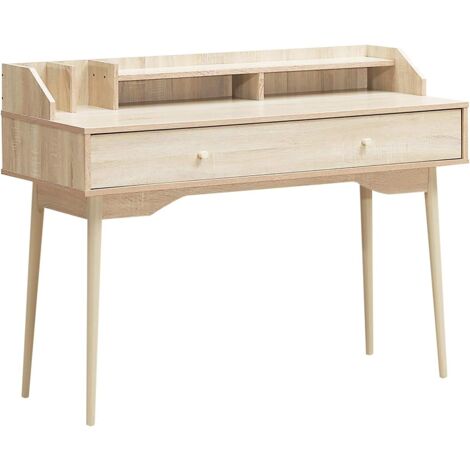 Étagère De Bureau Avec Plateau Et Panneau Perforé - 94 X 25 X 73,5 Cm - Organisateur Avec 4 Tablettes Et 6 Crochets - Idéal Pour Chambre, Bureau, Cuisine - 11