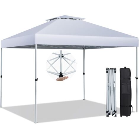 Tente Camping Pop-up GOPLUS Pour 4-6 Personnes - Double Couche, 2 Portes, 4 Fenêtres, Installation Rapide