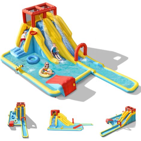 Goplus – Château gonflable aquatique avec piscine – Toboggan et pistolet à eau – 3 enfants 3-10 ans – Dimensions 622 x 335 x 225 cm – Charge max 160 kg