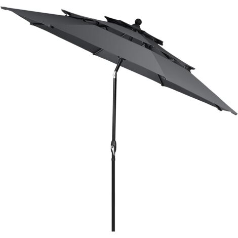 GOPLUS Parasol de Jardin Exterieur, Parasol Déporté 3x3M, avec Toile Inclinable à Double Couche, Manivelle, 8 Baleines, Rotation à 360°, Anti-UV, pour Balcon Terrasse Patio, Noir GOPLUS Parasol de Jardin Exterieur, Parasol Déporté 3x3M, avec Toile Inclinable à Double Couche, Manivelle, 8 Baleines, Rotation à 360°, Anti-UV, pour Balcon Terrasse Patio, Noir