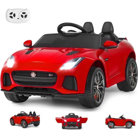 Goplus – Voiture électrique enfant Jaguar 12V avec télécommande – Démarrage/frein en douceur – Sons et musique réglables – Charge max 25kg – Rouge