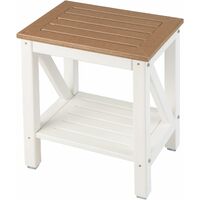 GOPLUS Banc de Douche étanche, 43 cm x 32 cm x 47 cm, Tabouret de Salle de Bain avec étagère de Rangement et Pieds Antidérapants