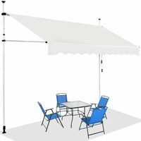 Goplus – Store banne manuel rétractable 200x120cm – Aluminium léger et acier – Hauteur réglable 2-3m – Tissu Oxford PU imperméable – Pour balcons et terrasses
