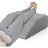 GOPLUS Coussin Repose-Jambes 60x54,5x20CM-Coussin Lecture Lavable Anti-Stress pour Soulager Douleurs aux Genoux et Dos Gris