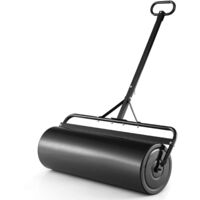 Goplus – Rouleau à gazon 90 × 30 cm – Capacité 63L remplissable – Poignée réglable – Utilisation manuelle ou tracteur – Métal avec revêtement en poudre
