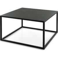 Goplus – Table basse rectangulaire 70x70x40cm – Acier pulvérisé antirouille – 4 coussinets antidérapants – Boîte de rangement intégrée – Blanc - 40cm-Table