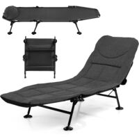 Lit De Camping GOPLUS Ultra Stable Pour 1 Personne - Appui-tête Incliné, Portable Jusqu'à 272kg - Idéal Randonnée, Pêche, Voyage