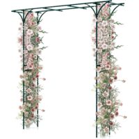 GOPLUS Arche de Jardin en Fer Forgé 205 cm, Treillis pour Diverses Plantes Grimpantes, Arche de Décoration Intérieure et Extérieure pour Cérémonie, Mariage, Jardin, 205 x 52 x 205 cm