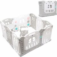 Goplus Parc Bebe En Plastique Pliable Avec Table Et Chaise Parc Pour Enfant Avec Porte Et Serrure Combinable En Differentes Formes Pour Bebe Moins De 3 Ans 116 X 116 X 60 5cm 10 Pcs