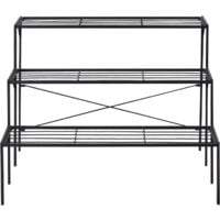 GOPLUS Support pour Plantes en Acier à 3 Niveaux, Support de Rangement pour Pots de Fleurs en échelle, Porte-Plantes, Conception ultifonctionnelle, Support de Plantes Robuste