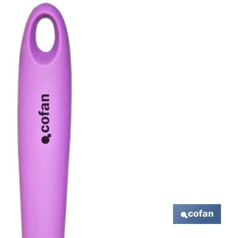 Frusta da cucina in silicone e legno color prugna