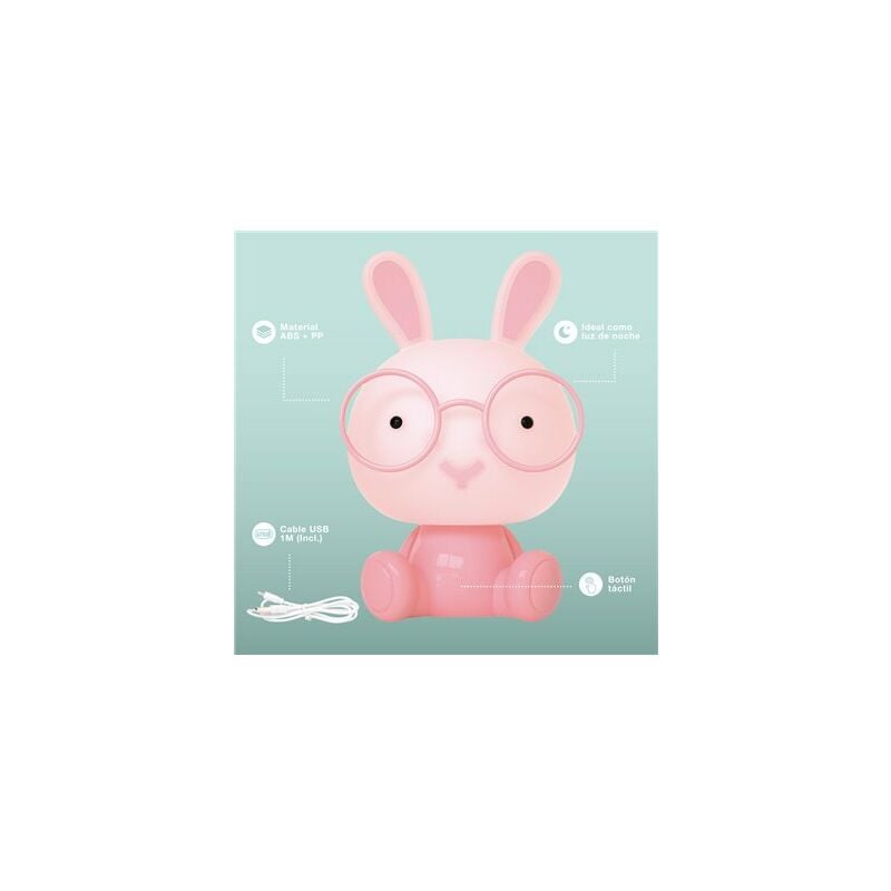 Luce notturna per bambini LED Bunny 2,5W Rosa