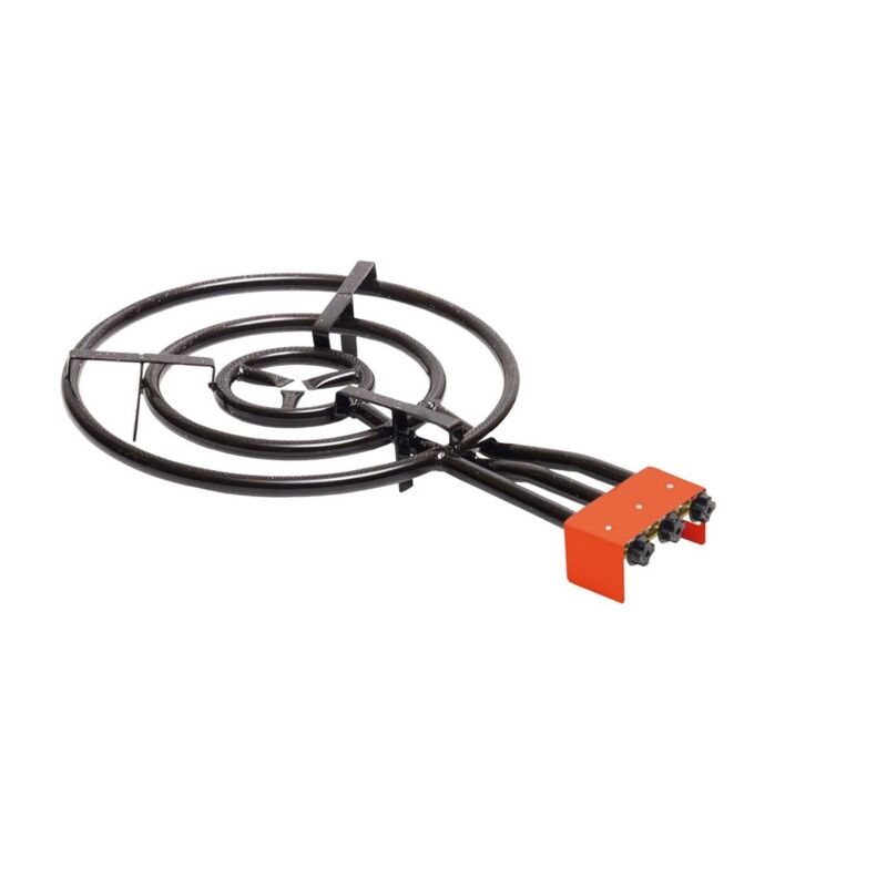 Bruciatore A Gas Per Padelle E Paellera – 2 Fuochi, Diametro 40 Cm, Acciaio Smaltato, Potenza 11.4 KW, Per Padelle 30-60 Cm