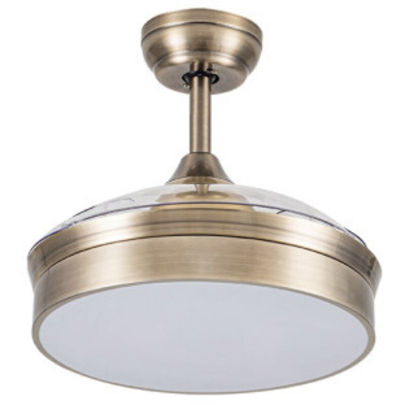 Dc ESTIO LED Ventilatore In Pelle 3 Temperatura Telecomando FABRILAMP