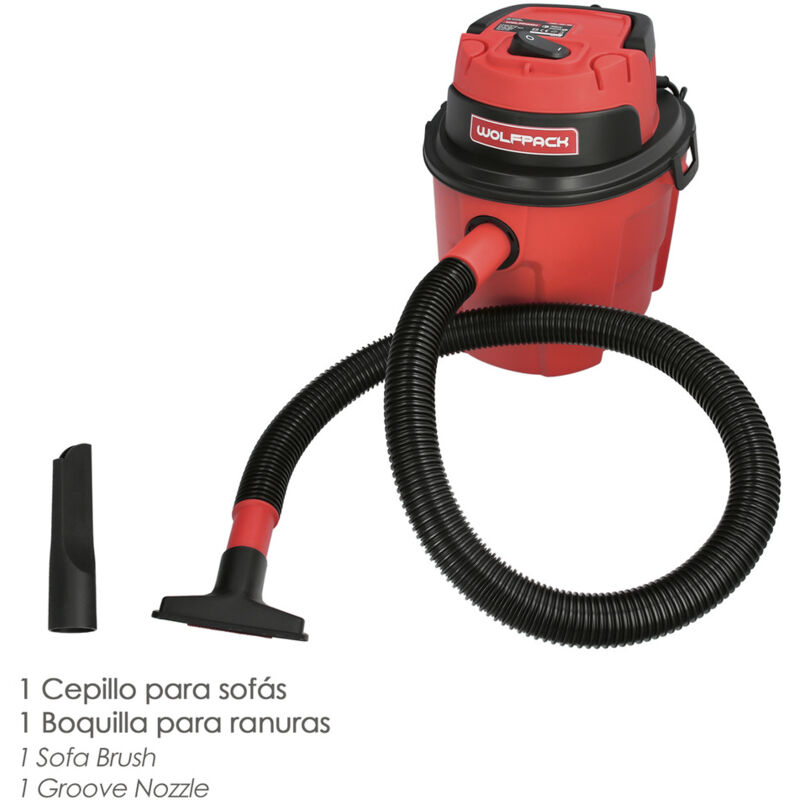 WOLFPACK LINEA PROFESIONAL Aspiratore A Soffio In Plastica Per Acqua E Polvere 10 Litri 1000 Watt 88030658