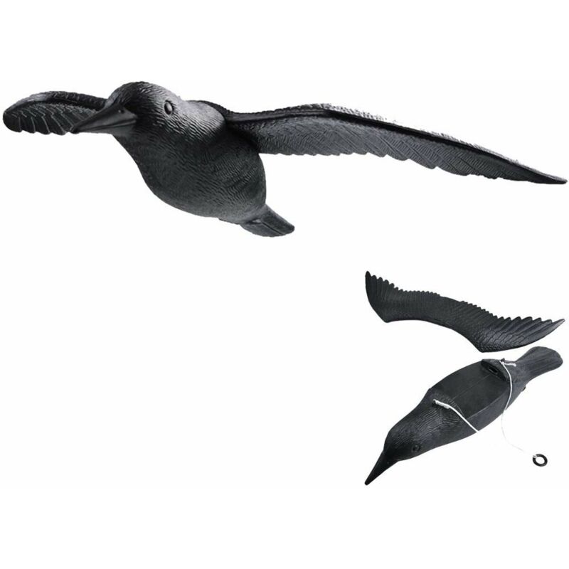 Brandsseller Corvo Nero in Plastica 36 x 20 cm Repellente per Piccioni Deterrente per Uccelli Contro Piccoli Uccelli e Piccioni Spaventatore per Animali - Singolo