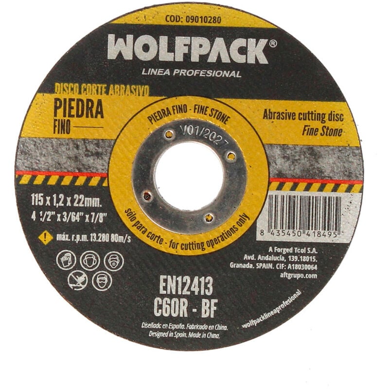 Disco da taglio abrasivo per pietra fine 115x1,2 mm.