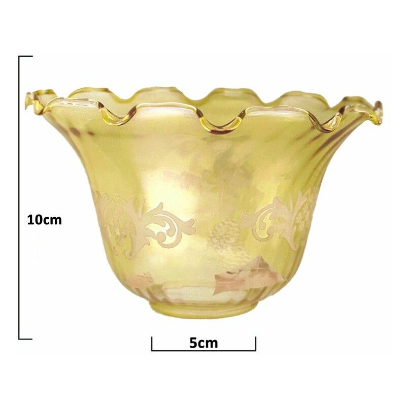 Paralume in vetro GRANADA AMBRA 10x17cm bocca di 5cm