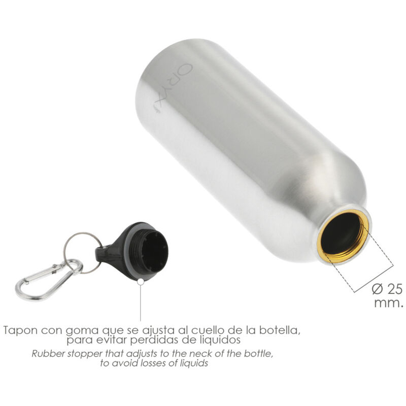 Borraccia Alluminio750 ML con moschettone Materiale Alluminio Misure Articolo (cm) 7,3x25,5 cm.per info contattare MF Sport 055-264490 (Bianco
