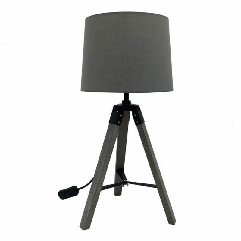 FABRILAMP 162371028 Lampada da Tavolo Julen 1xe27 Legno Grigio/Nero  52x24x24 Cm