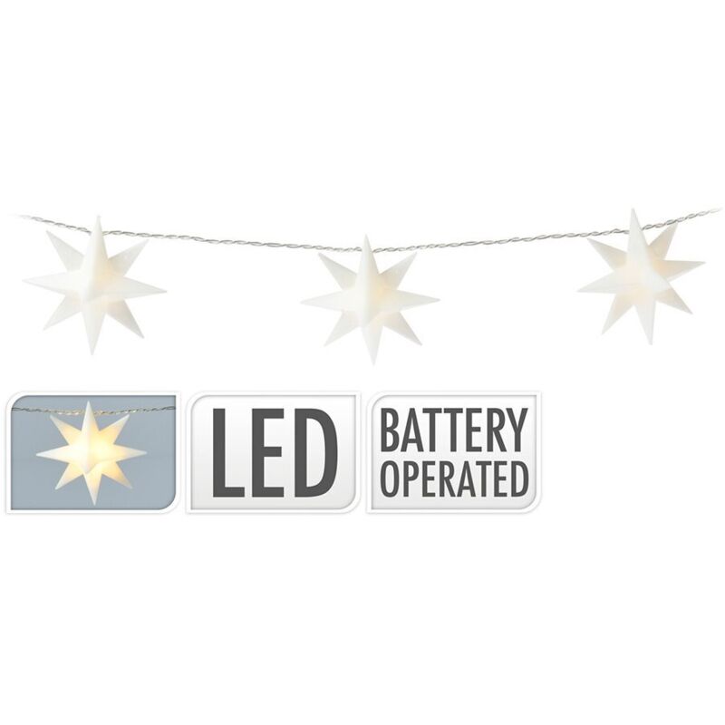 Luce natalizia 20 luci led goccia bianca calda batteria filo nudo