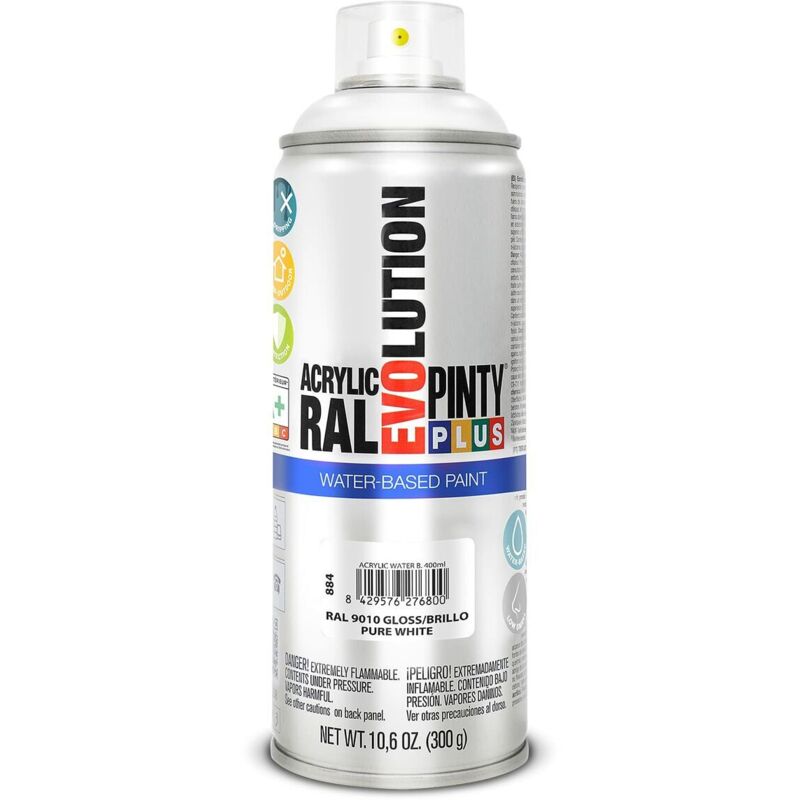 MAXMEYER Spray Coloral 0.4L Ral 9010 Bianco Lucido - Foto 8