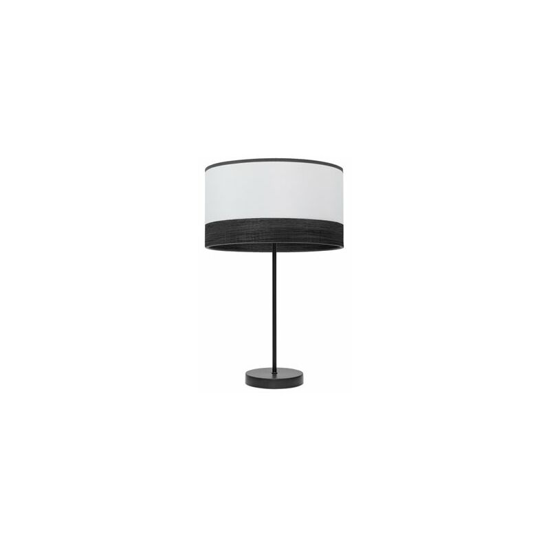 Lampada da tavolo alta Olga 1xe27 Nero/bianco-legno nero 62x30x30 Cm