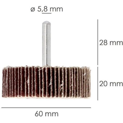 Ventaglio Abrasivo Format 80x40mm K60 | Per Acciaio, Legno E Plastica - Gambo 6mm
